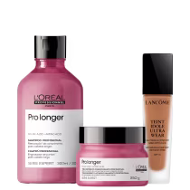 Imagem do produto Kit Beleza na Web L'Oréal Professionnel Pro Longer & Lancôme Teint Idole Ultra Wear 09 Cookie (3 Produtos)