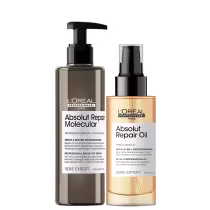 Kit L'Oréal Professionnel Absolut Repair Molecular + Repair Oil Mini, com Absolut Repair Molecular Sérum Capilar e Absolut Repair Gold Quinoa 10in1 Óleo Reparador, da marca  L'Oréal Professionnel