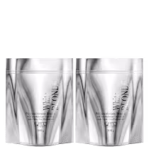 O produto exibido na imagem são dois pacotes de pó descolorante da marca K.Pro, com 800 gramas cada. As embalagens são prateadas e possuem o nome da marca e do produto impresso.