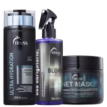 Condicionador Ultra Hydration, Uso Obrigatório Blond e Net Mask.