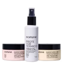 Kit Océane Cabelos Equilibrados + Cabelos Quimicamente Tratados + Protetor Térmico. 3 produtos.
