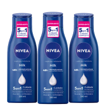 Kit NIVEA com 3 Unidades da loção Milk Pele Seca a Extrasseca Triplo de 200ml