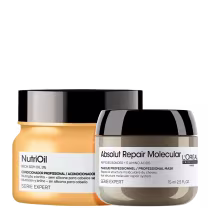 Kit L'Oréal Professionnel Absolut Repair Molecular + NutriOil Masks, com máscara capilar Absolut Repair Molecular e máscara capilar NutriOil, da marca  L'Oréal Professionnel
