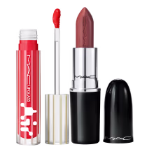 Kit M·A·C Lustreglass Posh Pit + Lipglass Airshine Spritz, 2 produtos.