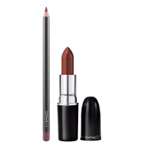 Kit M·A·C Lustreglass Can't Dull My Shine + Lip Pencil Plum, 2 produtos.
