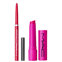 Kit M·A·C Squirt Amped + Lipglazer Glossy Liner Lady Danger, 2 produtos.