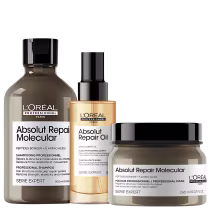 Kit L'Oréal Professionnel Absolut Repair Molecular + 10in1, 3 produtos.