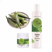 Imagem do produto Kit Shampoo e Máscara Capilar Quiabo Capi Hair Hidratação e Brilho Intenso Abelha Rainha 2611 + 2613