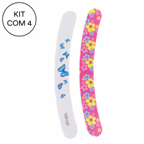 Kit NYBC Beauty Lixa de Unha Curvada Madeira & Papel Quarteto, 4 unidades.