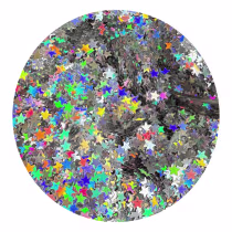 Imagem do produto Glitte Estrelas Prata Holográfico 3g