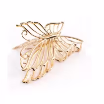 Imagem do produto Presilha Piranha de Metal Dourada Borboleta