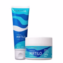 Imagem do produto Kit Lowell Extrato Mirtilo Máscara 240g, Leave-in extrato de mirtilo 180ml (2 produtos)