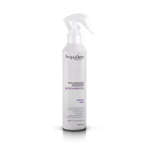 Frasco branco de 240ml com pulverizador da linha Acquaflora, contendo spray hidratante antioxidante com violeta e açaí, sem enxágue.