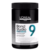 A imagem mostra um pote redondo alto e preto, com tampa da mesma cor e rótulo frontal com o número "9" em azul claro e texto em letras pretas em fundo branco.