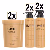 Imagem do produto Kit Trivitt Profissional em Dobro 2x Cauterização 2 Fluido Escova + 2 Hidratação Intensiva 1kg