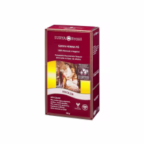 Caixa vermelha da marca Surya Brasil contendo Surya Henna Pó, um tratamento reconstituinte natural para cabelos, 100% natural e vegetal, sem ingredientes de origem animal.