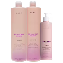 Imagem do produto Kit Braé Go Curly Crespos Shampoo 1L, Condicionador 1L, Leave-in 500ml