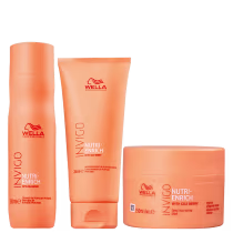 Kit Wella Professionals Nutri-Enrich, com shampoo, condicionador e máscara.