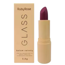 Batom em Bastão Ruby Rose Glass Velvety BG05, 3,5g.