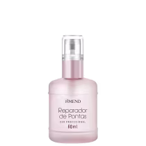 Frasco rosa claro com bomba de spray contendo 60ml de Reparador de Pontas, produto profissional da marca Amend Cosméticos.