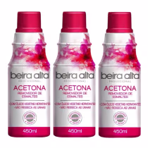 Imagem do produto Kit Removedores de Esmaltes Acetona Beira Alta 450ml C/3