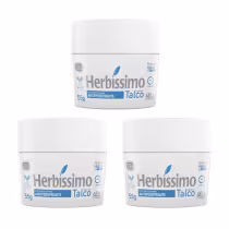 Imagem do produto Kit 3 Desodorante Creme Herbissimo Talco Antitranspirante 55g