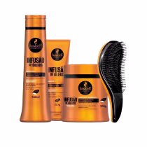 Imagem do produto Haskell Infusão De Óleos Shampoo Máscara 500g Leave +Escova