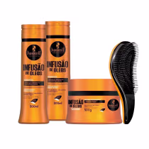 Imagem do produto Kit Haskell Infusão De Óleos 2 Shampoo 1 Máscara 300g+Escova