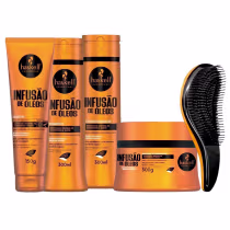 Imagem do produto Kit Haskell Infusão De Óleos Trio 300ml + Leave In +Escova