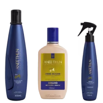 Imagem do produto Aneethun Linha A - Kit Shampoo 300 ml + Creme Silicone 250 ml + Spray Multifuncional 150ml