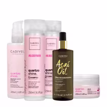 Imagem do produto Kit Cadiveu Professional Quartzo Shine Shampoo Condicionador Máscara Pré-Shampoo e Açaí Oil 110 (5 produtos)