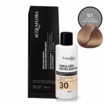 Coloração Acquaflora 9.1 60g + Água Oxigenada 30 Volumes 90ml