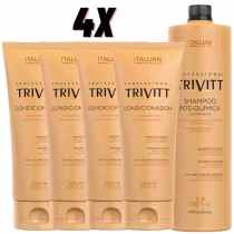 Imagem do produto Trivitt Kit 4 unidades de Condicionador 200ml e Shampoo Pós-Química Para Uso Frequente 1L