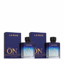 Dois perfumes Just On Time da marca La Rive.