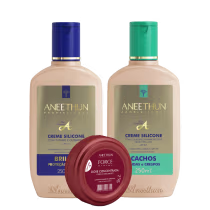 Imagem do produto Kit Aneethun Linha A Creme de Silicone e Cachos e Dose Force