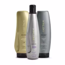 Imagem do produto Kit Aneethun Blond System - Shampoo Matizante 300ml + Máscara Cinza 250g + Fluido Termoativado 250g