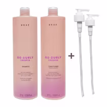 Imagem do produto Kit Braé Go Curly Crespos Shampoo 1L + Condicionador 1L + Pump