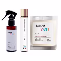 Imagem do produto Kit Aromatizante de Ambiente Zen Home + Óleo Essencial + Vela de Massagem Zen Soul - Kalya