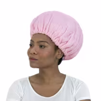 Imagem do produto Touca Toalha Com Elastico Para Secar Cabelo Rosa