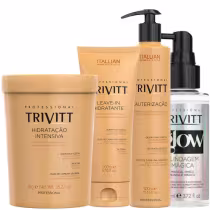 Imagem do produto Trivitt - Kit Cauterização, Finalizador Glow 110ml Antifrizz, Hidratação 1kg e Leave-In Hidratante