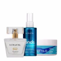 Imagem do produto Kit Lowell Extrato de Mirtilo Máscara Regenerador de Pontas e Pour Toi Parfum Cabelo e Corpo (3 produtos)