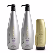 Imagem do produto Kit Aneethun Blond System - Shampoo Matizante 1L + Máscara Matizantr 1Kg + Finalizador Termoativado 250g