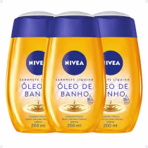 Imagem do produto Kit Sabonete Líquido Nivea Óleo de Banho Com 3 200ml