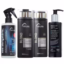 Imagem do produto Kit Truss Blond Shampoo 300ml e Condicionador 300ml + Uso Obrigatório 260ml + Night Spa 250ml
