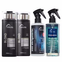 Imagem do produto Kit Truss Blond Shampoo 300ml + Condicionador 300ml + Frizz Zero Leave-In 260ml + Uso Obrigatório 260ml