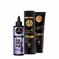 Imagem do produto Kit Haskell Cavalo Forte Shampoo Leave-in e Lamelar Máscara líquida (3 produtos)