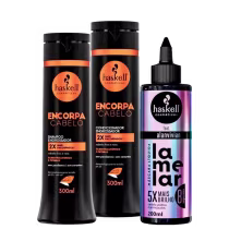 Imagem do produto Kit Haskell Shampoo/Cond Encorpa Fios 300ml +Máscara Lamelar