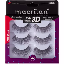 Imagem do produto Cílios Postiços Fios Médios/Longos C/3 Pares - Macrilan - CL505A