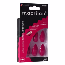 Imagem do produto Unhas Postiças Estilo Stiletto Vermelho Escuro - Macrilan - UP501