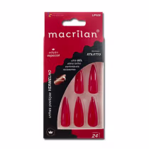 Imagem do produto Unhas Postiças Stiletto Vermelho - Macrilan - UP509